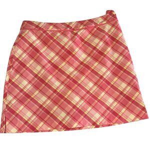 EP | Retro Plaid Athletic Skort | Ribbon Detail | Hidden Side Zip & Button | 8